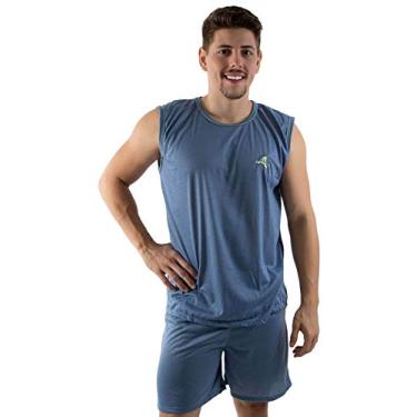 Imagem de Pijama Curto 4 Estações Regata Masculino Verão (P, Azul)