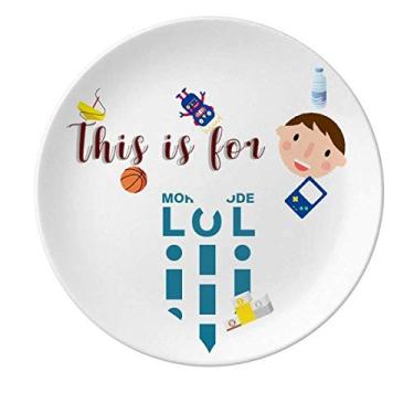 Imagem de Morse Code Laughter Line Expressions Prato de Porcelana Jantar Redondo Prato Masculino