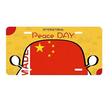 Imagem de DIYthinker Placa de licença Made in China Country Love para decoração de carro, dia da paz