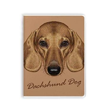 Imagem de Diário de capa macia marrom com estampa de animal Dachshund com perna curta
