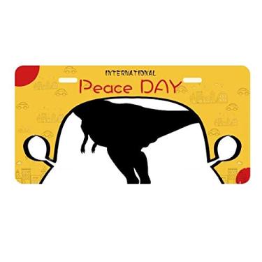 Imagem de DIYthinker Placa de carro Dinosaur Bones Bone Roar Decoração de carro Dia da Paz