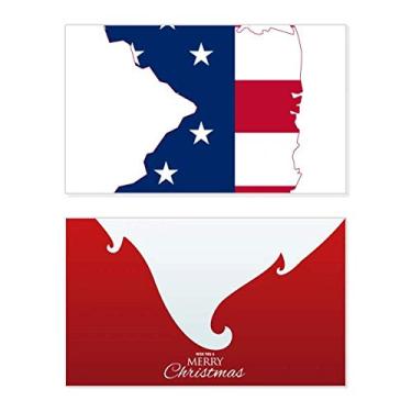 Imagem de Nova Jersey Mapa dos EUA Estrelas Listras Bandeira Formato Feriado Feliz Natal Cartão de Parabéns Mensagem de Natal