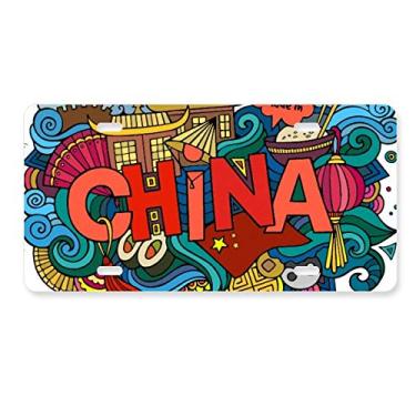 Imagem de DIYthinker Feito na China, Ásia, Chinesa, viagem, arte, placa de automóvel, decoração de placa de carro