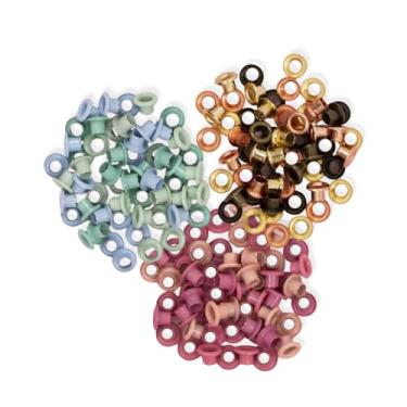 Imagem de Craftelier - Pacote de 180 ilhós padrão em cores sortidas para decorar projetos de scrapbook e artesanato | Compatível com The Crop-A-Dile | Diâmetro interno aprox. 5 mm e diâmetro externo de 8 mm