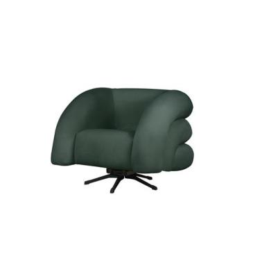 Imagem de Poltrona Base Giratória e Balanço Micheli Veludo Verde - Mansão Decor
