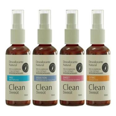 Imagem de Kit Desodorante S/alumínio Clean Sweat C/ozônio 4unidade50ml - Ama Ozo