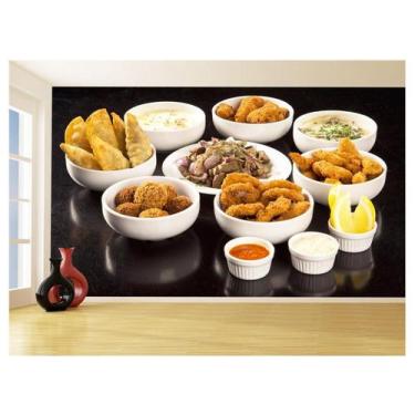 Imagem de Papel De Parede Alimentos Salgados Coxinha Bar 3,5M Al512 - Você Decor