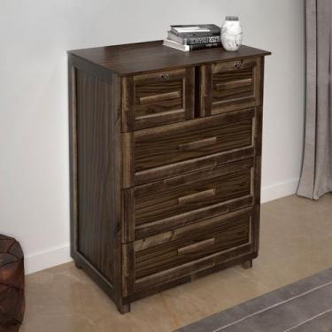 Imagem de Cômoda Floripa Madeira Maciça 5 Gavetas Imbuia Natural - Pnr Móveis, M