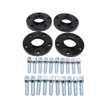 Imagem de 4 peças de espaçadores de roda pretos de 15 mm e 20 mm de espessura 5 x 112 parafusos PCD (40/45 mm) M14 x 1,5 66,5 mm serve para AUDI A5 2007 em diante AUDI A5 Sports Back 2009 em diante