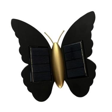 Imagem de Ｂｅｓｇａ Luminária de parede solar borboleta para área externa, lâmpada decorativa com movimento, liga/desliga automático, lâmpada de parede para área externa, Luz Amarela Quente