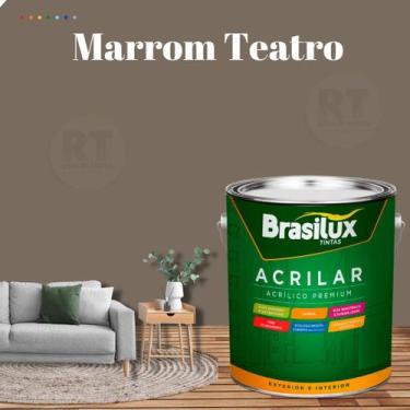 Imagem de Tinta De Parede Brasilux Acrilar Cor Marrom Fosca Lavável Antimofo Pre