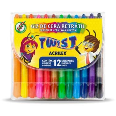 Imagem de Giz de Cera Gizao TWIST Retratil 12 Cores - Acrilex