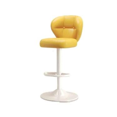 Imagem de Cadeira de bar, cadeira de elevação para casa, encosto giratório, bar, recepção, caixa, ilha, leve, bancos altos luxuosos (amarelo)