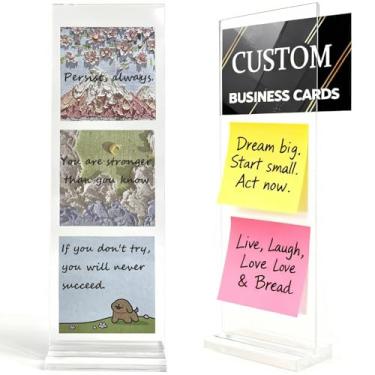 Imagem de 2 peças de suporte de notas adesivas removíveis para tela de computador, quadro de mensagens transparente para acessórios de mesa de escritório, painel lateral de monitor de acrílico para casa