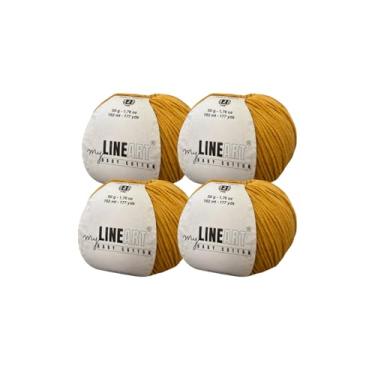 Imagem de MyLineArt Fio de algodão para bebê, 55% algodão, 45% acrílico, fino (2) para crochê e tricô 4 x 1,2,154 g (4 x 50 g) / 4 x 177 m (4 x 162 m), fio macio, fio Amigurumi
