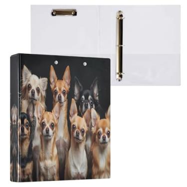 Imagem de STAYTOP Organizador de fichário redondo de cachorro fofo, 3 fichários com prancheta (tamanho carta A4) para material de escritório escolar