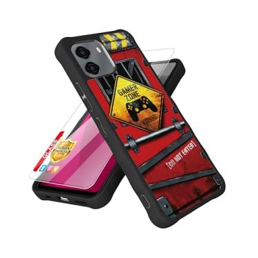 Imagem de Capa compatível com BLU G35 [com protetor de tela de vidro temperado] [efeito luminoso] para capa de celular BLU G35