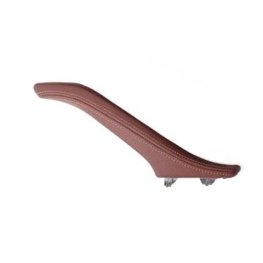 Imagem de Carro esquerda direita interior porta do passageiro puxador de couro conjunto Compatível com bmw série 5 f10 f11 f18 520i 523i 525i 528i 535i(Right Red Brown)