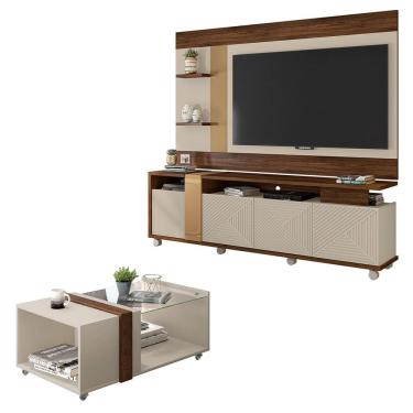 Imagem de Conjunto Sala De Estar Bancada Painel Mesa Columbus Caemmun