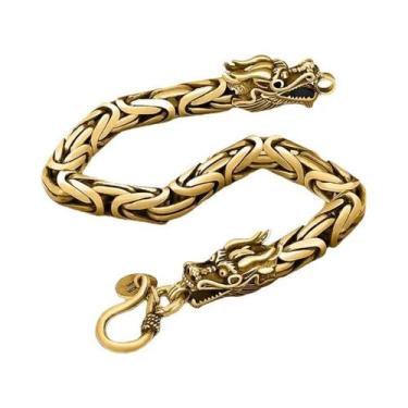 Imagem de Pulseira Masculina Vintage Gótica Com Caveira, Joia Rock Punk Para Mot