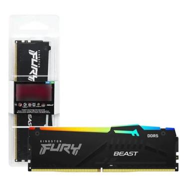 Imagem de Memória RAM Para PC Gamer 16Gb Kingston Fury Beast RGB DDR5 5600Mhz CL