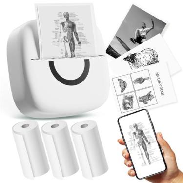 Imagem de Impressora Térmica de Adesivos Cabaro Mini Bluetooth - com 3 Rolos de 