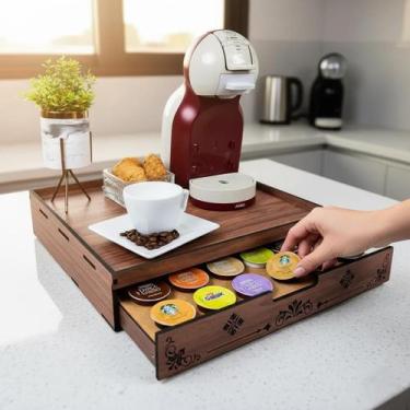 Imagem de Bandeja porta cápsula de café Dolce Gusto Com Gaveta para 36 Capsulas 