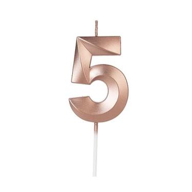 Imagem de Vela Número Aniversário Design Rose Gold - 01 unidade - Silver Festas 