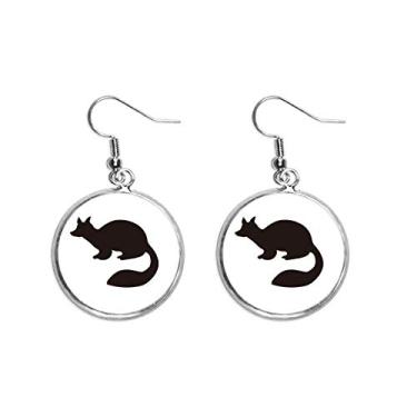Imagem de Brinco preto Marten Animal Portrayal Ear Pendente Silver Drop Jewelry Woman