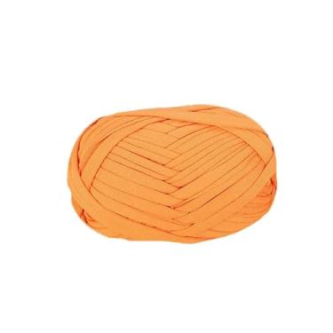Imagem de Danselegant Fio de camiseta de linha plana faça você mesmo tecelagem macia material de tricô para tapetes bolsas chinelos sandálias 39 cores crochê feito à mão (laranja)