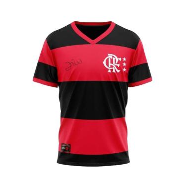 Imagem de Camiseta Braziline Lib 81 Zico Flamengo Masculino -  Vermelho e Preto