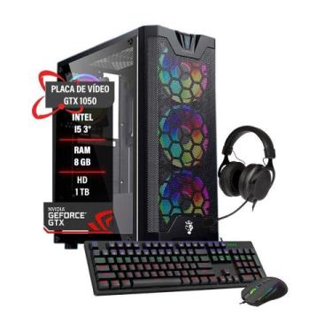 Imagem de Pc Gamer Intel Core I5 3 Gtx 1050 8Gb Ram Hd 1Tb Ssd 120Gb - Tech Fusi