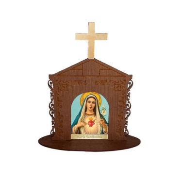 Imagem de Display Enfeite de Mesa Religioso Capelinha Oratório Maria Santíssima 