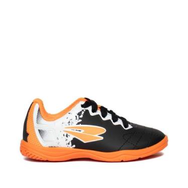 Imagem de Chuteira Futsal Infantil Dray Indoor Drayzinho Preto/Laranja, Preto, L