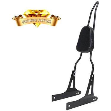 Imagem de Encosto destacável Sissy Bar + bagageiro para Harley Dyna Street Bob Super Glide Low Rider 2006-up preto (outro preto)