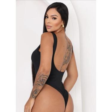 Imagem de Body Feminino Tecido Suplex Costa Nua Tamanho M Estilo Básico ao Elega