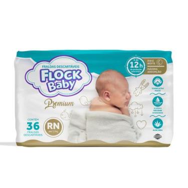 Imagem de Fralda Descartável Flock Baby Premium Jumbo Recém Nascido 36 Unidades