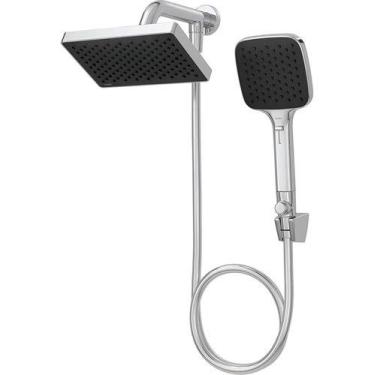 Imagem de Chuveiro Flex Plus Retangular Parede Com Desviador Cromado - Deca