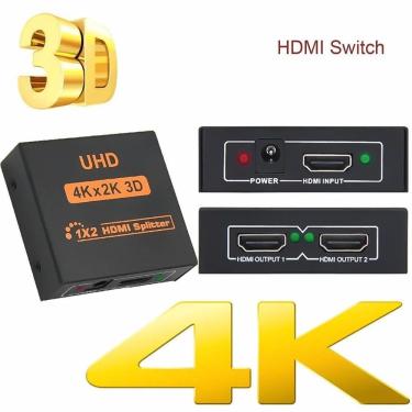 Imagem de Switch Duplicador Splitter Hdmi 1 Entrada X 2 Saidas Divisor