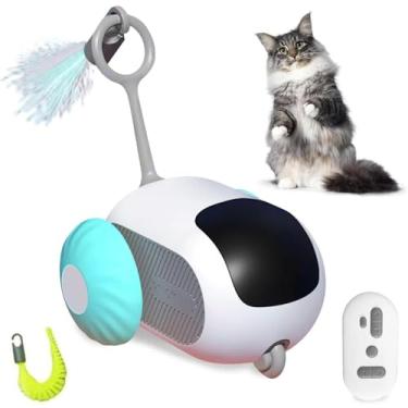 Imagem de Brinquedo Elétrico Inteligente para Gato com Controle Remoto Interativo Ambiente Fechado de Carro Movimento Automático Móvel Carregamento USB Modo Interação Design Seguro Evasão Obstáculos Promove Exe