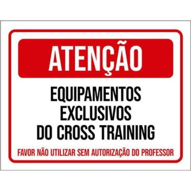 Imagem de Kit 3 Placas Atenção Equipamentos Exclusivos Cross Training
