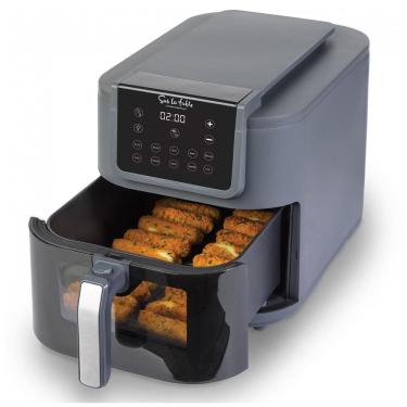 Imagem de Fritadeira Elétrica Air Fryer 5 em 1, 7,5L com Janela para Visualização e 10 predefinições, 110V 1500W, Sur La Table, Cinza