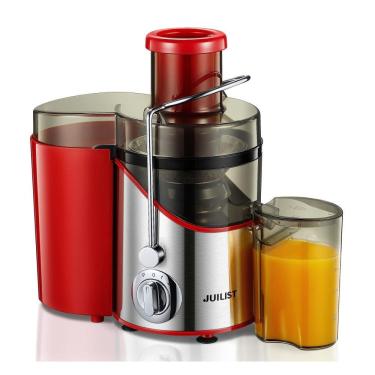 Imagem de Centrífuga de Frutas 350mL com 3 Velocidades, Pés Antiderrapantes e Fácil de Limpar, 110V 400W, Juilist, Vermelho
