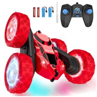 Imagem de Carrinho de controle remoto STEM Hamdol Glow Red Fighter 4WD com luzes LED e giros 360°