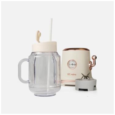 Imagem de Liquidificador Retrô ECretro Bege Amarelo Claro 300W Copo Portátil 600ml 2 Velocidades...