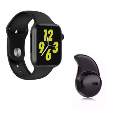 Imagem de Smartwatch Iwo 8 Preto Android Ios + Fone Bluetooth Preto