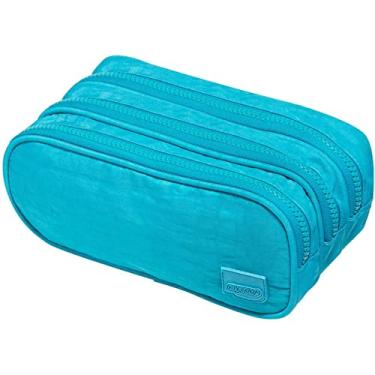 Imagem de Estojo Nylon 3 Zíperes Verde Água, BRW