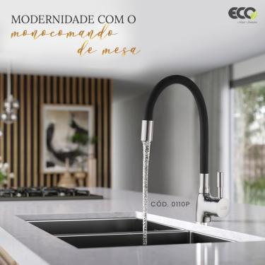 Imagem de Torneira Monocomando Cozinha Gourmet Bica Preta