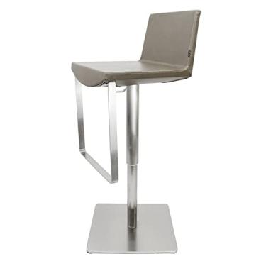 Imagem de Bancos de bar cadeira de bar moderna cadeiras elevadoras de aço inoxidável cadeira de bar giratória para casa cozinha restaurante café decoração ajustável cadeiras de bar altas (cor: latão)