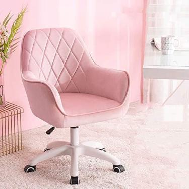 Imagem de YUYANAIAO Cadeira Giratória Ergonômica com Apoio de Braço, Moderno, Rosa, 43x45cm (17x18 polegadas), para Escritório e Estudo, com Ajuste de Altura